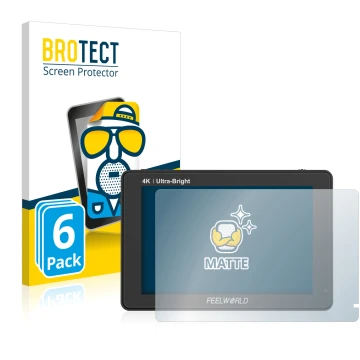 Vorderseite einer Produktverpackung mit dem Markenlogo BROTECT. Daneben ist das Gerät Feelworld LUT7 7