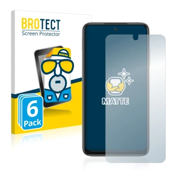 Vorderseite einer Produktverpackung mit dem Markenlogo BROTECT. Daneben ist das Gerät Xiaomi Redmi Note 11 4G mit dem zugehöri