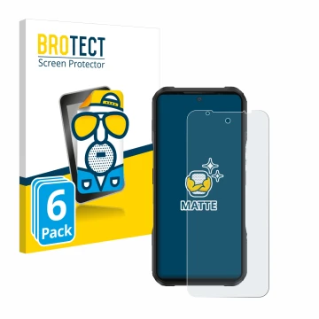 Vorderseite einer Produktverpackung mit dem Markenlogo BROTECT. Daneben ist das Gerät Doogee V20 mit dem zugehörigen Displaysc
