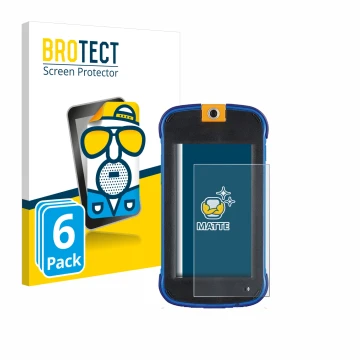 Vorderseite einer Produktverpackung mit dem Markenlogo BROTECT. Daneben ist das Gerät Vtech Kidicom Max 3.0 mit dem zugehörige