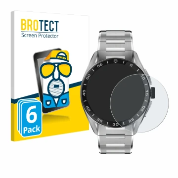 Vorderseite einer Produktverpackung mit dem Markenlogo BROTECT. Daneben ist das Gerät TAG Heuer Connected Calibre E4 (45 mm) m