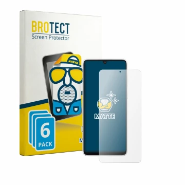 Vorderseite einer Produktverpackung mit dem Markenlogo BROTECT. Daneben ist das Gerät Samsung Galaxy A33 5G mit dem zugehörige
