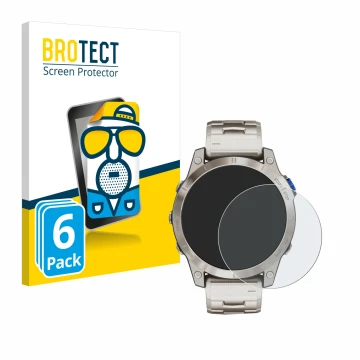 Vorderseite einer Produktverpackung mit dem Markenlogo BROTECT. Daneben ist das Gerät Garmin D2 Mach 1 mit dem zugehörigen Dis