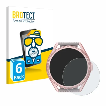 Vorderseite einer Produktverpackung mit dem Markenlogo BROTECT. Daneben ist das Gerät Michael Kors Access MKGO Gen 5E MKT 5117