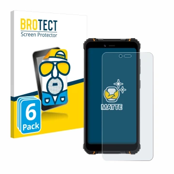 Vorderseite einer Produktverpackung mit dem Markenlogo BROTECT. Daneben ist das Gerät Hotwav T5 Pro mit dem zugehörigen Displa