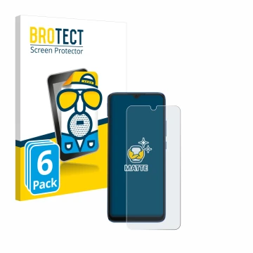 Vorderseite einer Produktverpackung mit dem Markenlogo BROTECT. Daneben ist das Gerät Xiaomi Redmi 10C mit dem zugehörigen Dis