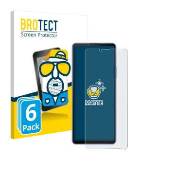 Vorderseite einer Produktverpackung mit dem Markenlogo BROTECT. Daneben ist das Gerät Sony Xperia 10 IV mit dem zugehörigen Di