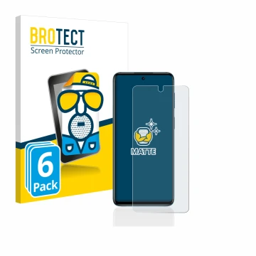 Vorderseite einer Produktverpackung mit dem Markenlogo BROTECT. Daneben ist das Gerät Motorola Moto G42 mit dem zugehörigen Di