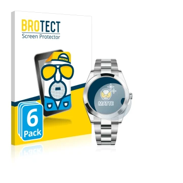 Vorderseite einer Produktverpackung mit dem Markenlogo BROTECT. Daneben ist das Gerät Rolex Datejust 41 mit dem zugehörigen Di