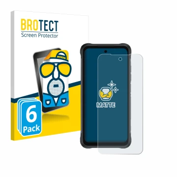 Vorderseite einer Produktverpackung mit dem Markenlogo BROTECT. Daneben ist das Gerät Umidigi Bison 2 mit dem zugehörigen Disp