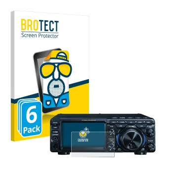 Vorderseite einer Produktverpackung mit dem Markenlogo BROTECT. Daneben ist das Gerät Yaesu FT-710 mit dem zugehörigen Display