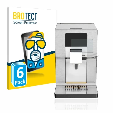 Vorderseite einer Produktverpackung mit dem Markenlogo BROTECT. Daneben ist das Gerät Krups Intuition Experience+ EA877D10 mit