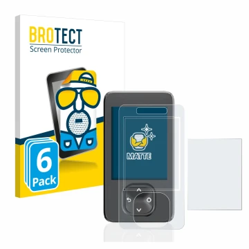 Vorderseite einer Produktverpackung mit dem Markenlogo BROTECT. Daneben ist das Gerät Dexcom G7 CGM mit dem zugehörigen Displa