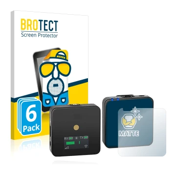 Vorderseite einer Produktverpackung mit dem Markenlogo BROTECT. Daneben ist das Gerät Rode Wireless GO II mit dem zugehörigen 