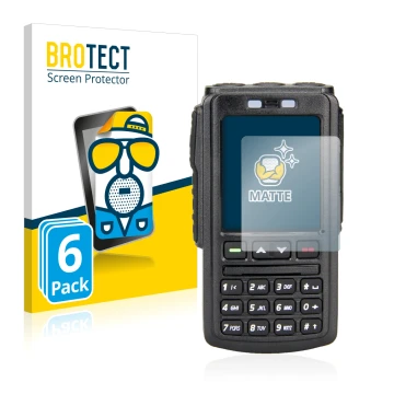 Vorderseite einer Produktverpackung mit dem Markenlogo BROTECT. Daneben ist das Gerät AnyTone BT-01 mit dem zugehörigen Displa