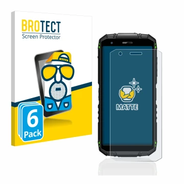 Vorderseite einer Produktverpackung mit dem Markenlogo BROTECT. Daneben ist das Gerät Doogee S41 Pro mit dem zugehörigen Displ