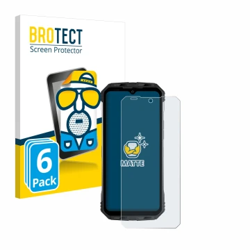 Vorderseite einer Produktverpackung mit dem Markenlogo BROTECT. Daneben ist das Gerät Doogee S100 mit dem zugehörigen Displays