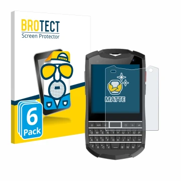 Vorderseite einer Produktverpackung mit dem Markenlogo BROTECT. Daneben ist das Gerät Unihertz Titan Pocket mit dem zugehörige