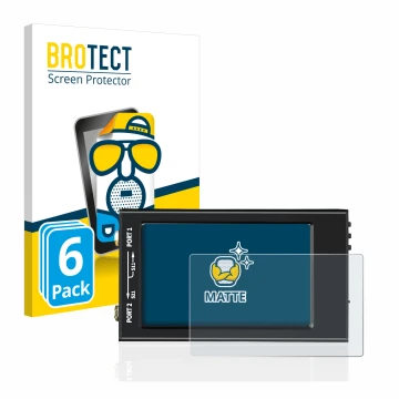 Vorderseite einer Produktverpackung mit dem Markenlogo BROTECT. Daneben ist das Gerät SDRGEEK NanoVNA-F V2 mit dem zugehörigen