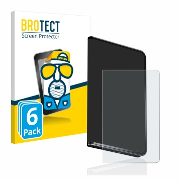 Vorderseite einer Produktverpackung mit dem Markenlogo BROTECT. Daneben ist das Gerät Ledger Stax crypto wallet mit dem zugehö