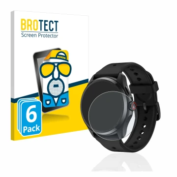 Vorderseite einer Produktverpackung mit dem Markenlogo BROTECT. Daneben ist das Gerät Mobvoi TicWatch Pro 5 mit dem zugehörige