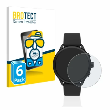 Vorderseite einer Produktverpackung mit dem Markenlogo BROTECT. Daneben ist das Gerät Fossil Smartwatch Wellness (Gen 6) Hybri