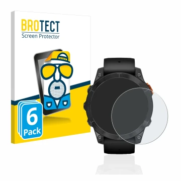 Vorderseite einer Produktverpackung mit dem Markenlogo BROTECT. Daneben ist das Gerät Garmin Fenix 7 Pro Solar (47 mm) mit dem