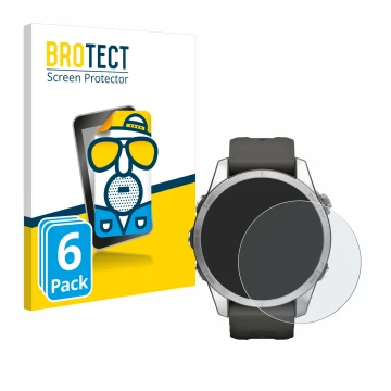 Vorderseite einer Produktverpackung mit dem Markenlogo BROTECT. Daneben ist das Gerät Garmin Fenix 7S Pro Solar (42 mm) mit de