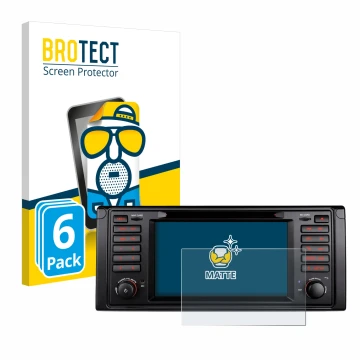 Vorderseite einer Produktverpackung mit dem Markenlogo BROTECT. Daneben ist das Gerät Xtrons IQ7039B mit dem zugehörigen Displ