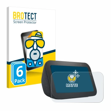 Vorderseite einer Produktverpackung mit dem Markenlogo BROTECT. Daneben ist das Gerät Amazon Echo Show 5 (3. Gen.) mit dem zug