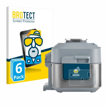 Vorderseite einer Produktverpackung mit dem Markenlogo BROTECT. Daneben ist das Gerät Ninja Speedi Rapid Cooking System mit de
