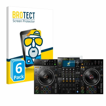 Vorderseite einer Produktverpackung mit dem Markenlogo BROTECT. Daneben ist das Gerät Pioneer XDJ -XZ mit dem zugehörigen Disp