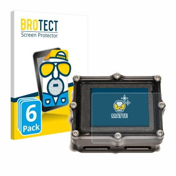 Vorderseite einer Produktverpackung mit dem Markenlogo BROTECT. Daneben ist das Gerät Shearwater Petrel 2 dive computer mit de