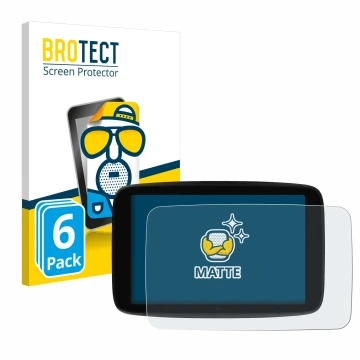 Vorderseite einer Produktverpackung mit dem Markenlogo BROTECT. Daneben ist das Gerät TomTom GO Superior 7
