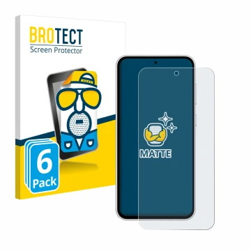 Vorderseite einer Produktverpackung mit dem Markenlogo BROTECT. Daneben ist das Gerät Samsung Galaxy S23 FE mit dem zugehörige