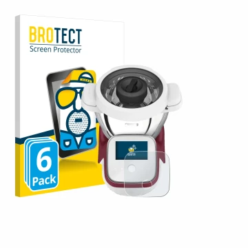 Vorderseite einer Produktverpackung mit dem Markenlogo BROTECT. Daneben ist das Gerät Moulinex i-Companion Touch XL mit dem zu