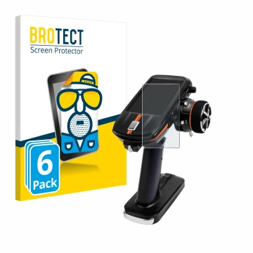 Vorderseite einer Produktverpackung mit dem Markenlogo BROTECT. Daneben ist das Gerät RadioLink RC8X mit dem zugehörigen Displ