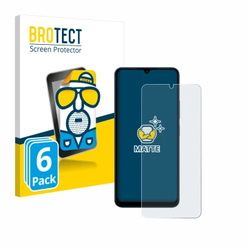 Vorderseite einer Produktverpackung mit dem Markenlogo BROTECT. Daneben ist das Gerät Xiaomi Redmi 13C mit dem zugehörigen Dis