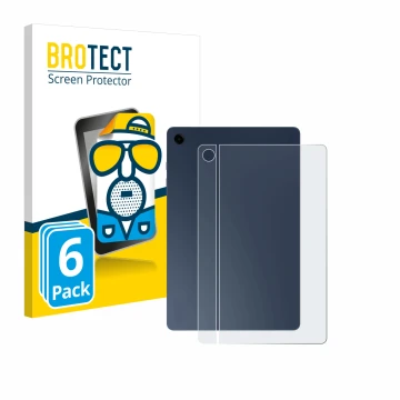 Vorderseite einer Produktverpackung mit dem Markenlogo BROTECT. Daneben ist das Gerät Samsung Galaxy Tab A9 Plus 5G (Rückseite