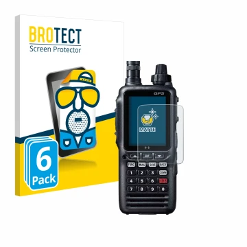 Vorderseite einer Produktverpackung mit dem Markenlogo BROTECT. Daneben ist das Gerät Yaesu FTA-850L mit dem zugehörigen Displ