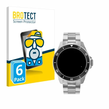 Vorderseite einer Produktverpackung mit dem Markenlogo BROTECT. Daneben ist das Gerät Withings ScanWatch Nova (42 mm) mit dem 