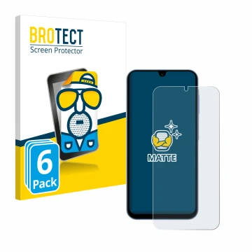 Vorderseite einer Produktverpackung mit dem Markenlogo BROTECT. Daneben ist das Gerät Samsung Galaxy A15 5G mit dem zugehörige