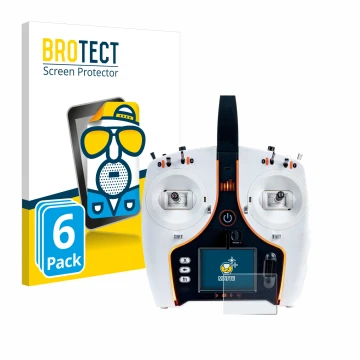 Vorderseite einer Produktverpackung mit dem Markenlogo BROTECT. Daneben ist das Gerät Spektrum NX7e mit dem zugehörigen Displa