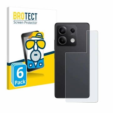 Vorderseite einer Produktverpackung mit dem Markenlogo BROTECT. Daneben ist das Gerät Xiaomi Redmi Note 13 Pro 5G (Rückseite) 