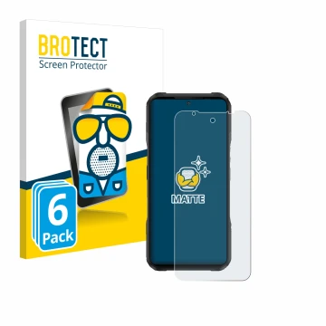 Vorderseite einer Produktverpackung mit dem Markenlogo BROTECT. Daneben ist das Gerät Doogee V20S mit dem zugehörigen Displays