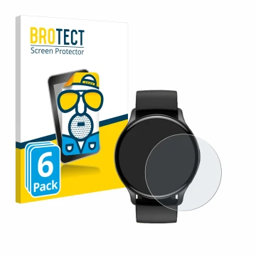 Vorderseite einer Produktverpackung mit dem Markenlogo BROTECT. Daneben ist das Gerät Sross Smartwatch 1.43