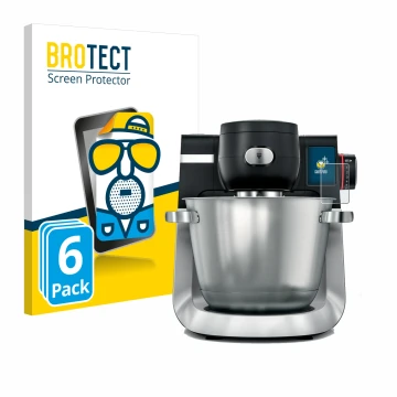 Vorderseite einer Produktverpackung mit dem Markenlogo BROTECT. Daneben ist das Gerät Bosch MUM Serie 6 mit dem zugehörigen Di