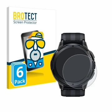 Vorderseite einer Produktverpackung mit dem Markenlogo BROTECT. Daneben ist das Gerät Oukitel BT10 1.43