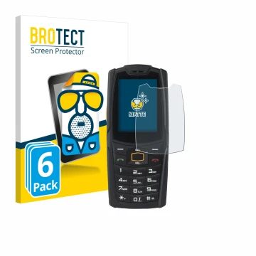 Vorderseite einer Produktverpackung mit dem Markenlogo BROTECT. Daneben ist das Gerät AGM M6 mit dem zugehörigen Displayschutz