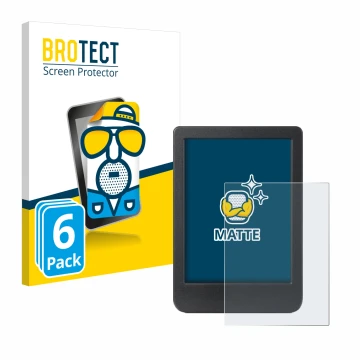 Vorderseite einer Produktverpackung mit dem Markenlogo BROTECT. Daneben ist das Gerät Kobo Clara Colour mit dem zugehörigen Di